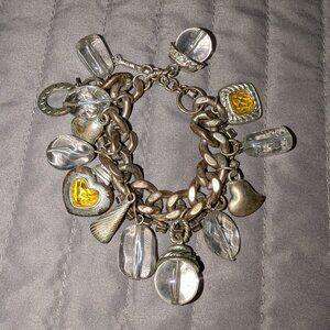 Vintage Chunky Charm Bracelet Needs TLC 6130